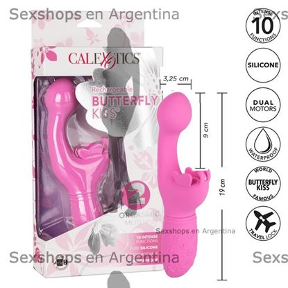 Vibrador estimulador punto g con masejador de clitoris y carga USB